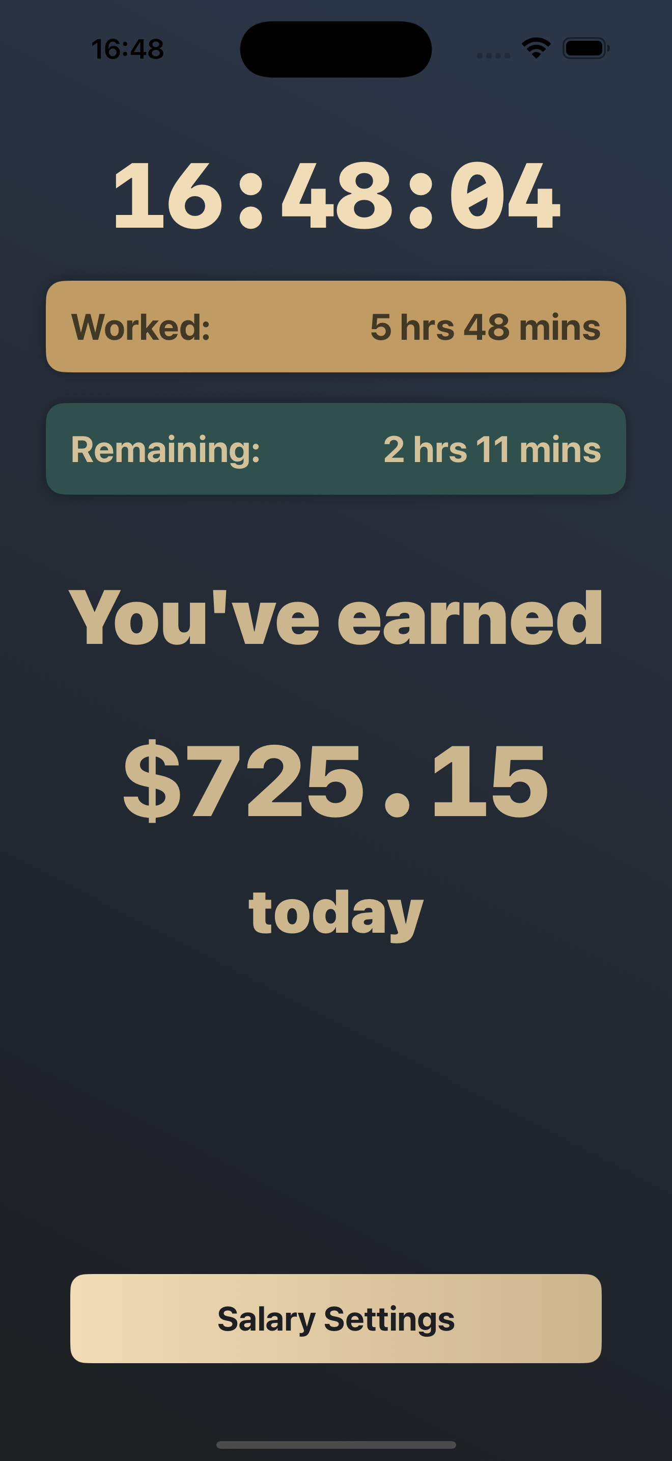 Today Salary App Main Interface